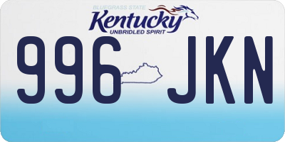 KY license plate 996JKN