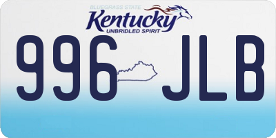 KY license plate 996JLB