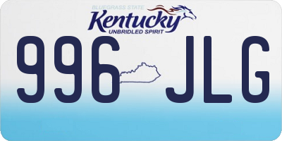 KY license plate 996JLG