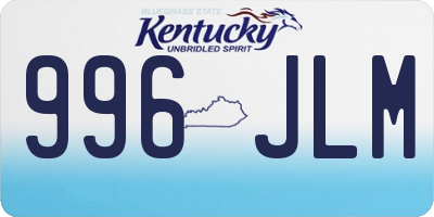 KY license plate 996JLM