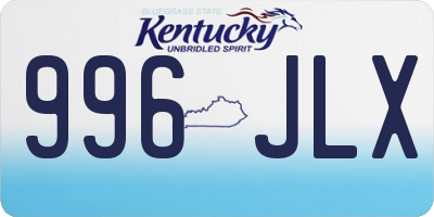 KY license plate 996JLX