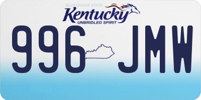 KY license plate 996JMW