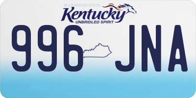 KY license plate 996JNA