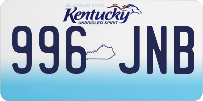 KY license plate 996JNB