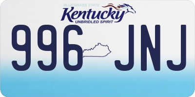 KY license plate 996JNJ