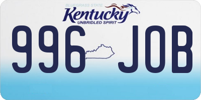 KY license plate 996JOB