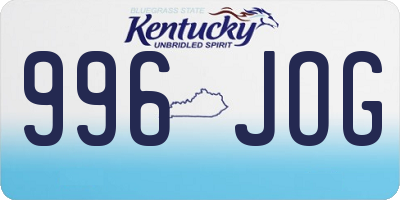 KY license plate 996JOG