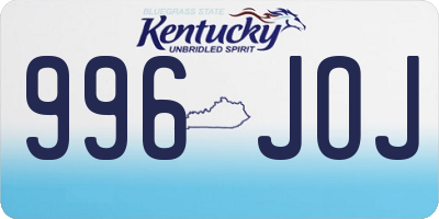 KY license plate 996JOJ