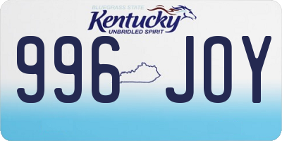 KY license plate 996JOY