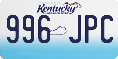 KY license plate 996JPC