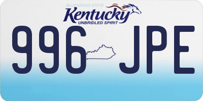 KY license plate 996JPE