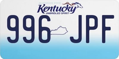 KY license plate 996JPF