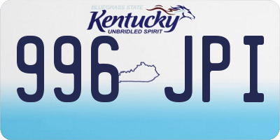 KY license plate 996JPI