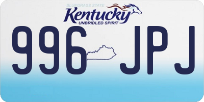 KY license plate 996JPJ