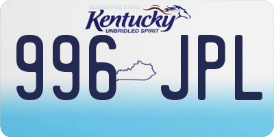 KY license plate 996JPL