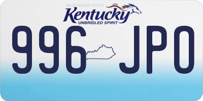 KY license plate 996JPO