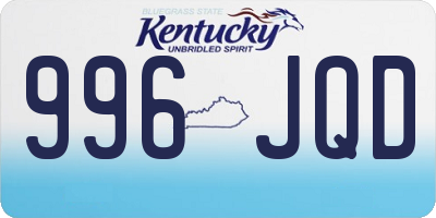KY license plate 996JQD