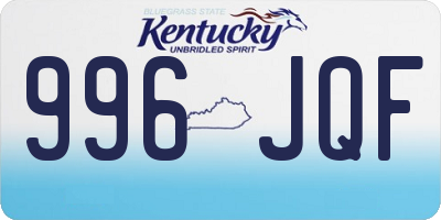 KY license plate 996JQF