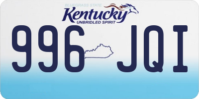 KY license plate 996JQI