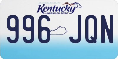 KY license plate 996JQN