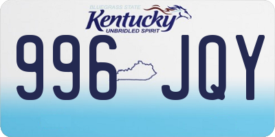 KY license plate 996JQY
