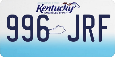 KY license plate 996JRF