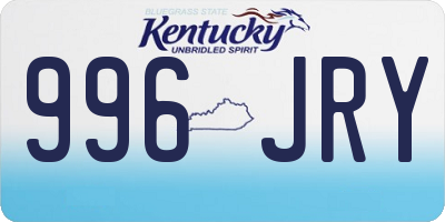 KY license plate 996JRY