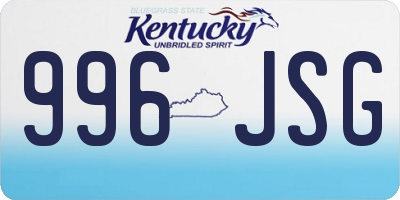 KY license plate 996JSG