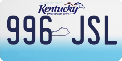 KY license plate 996JSL