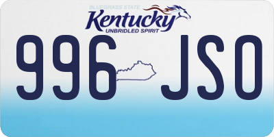 KY license plate 996JSO