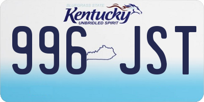 KY license plate 996JST