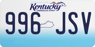 KY license plate 996JSV