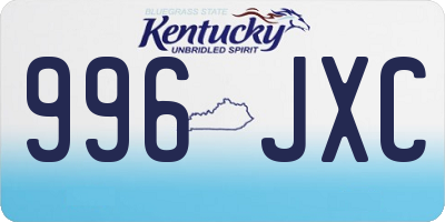 KY license plate 996JXC