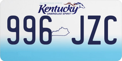 KY license plate 996JZC