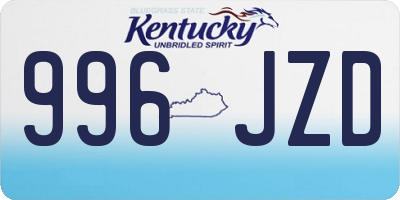 KY license plate 996JZD