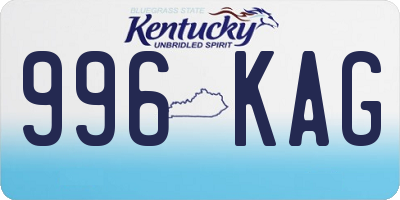 KY license plate 996KAG