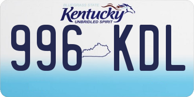 KY license plate 996KDL