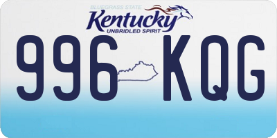 KY license plate 996KQG