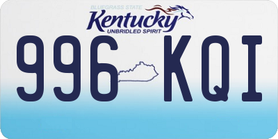 KY license plate 996KQI