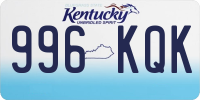 KY license plate 996KQK