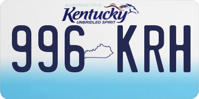 KY license plate 996KRH