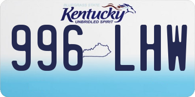 KY license plate 996LHW
