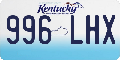 KY license plate 996LHX