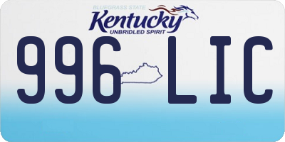 KY license plate 996LIC