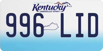 KY license plate 996LID
