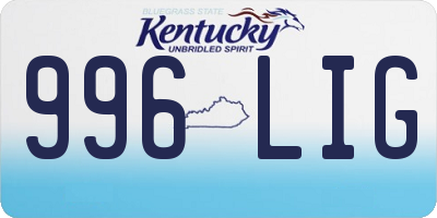 KY license plate 996LIG