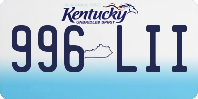 KY license plate 996LII