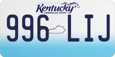 KY license plate 996LIJ