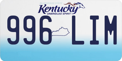 KY license plate 996LIM