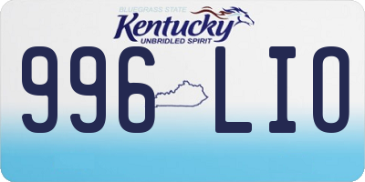 KY license plate 996LIO